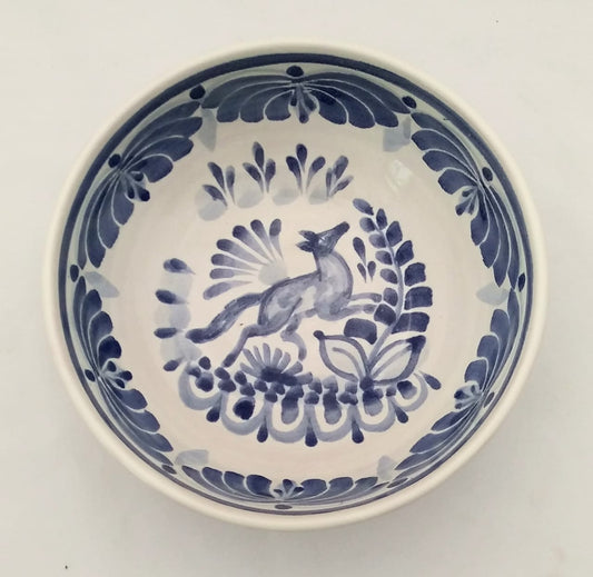 Fox Cereal/Soup Bowl 16.9 Oz Blue and White