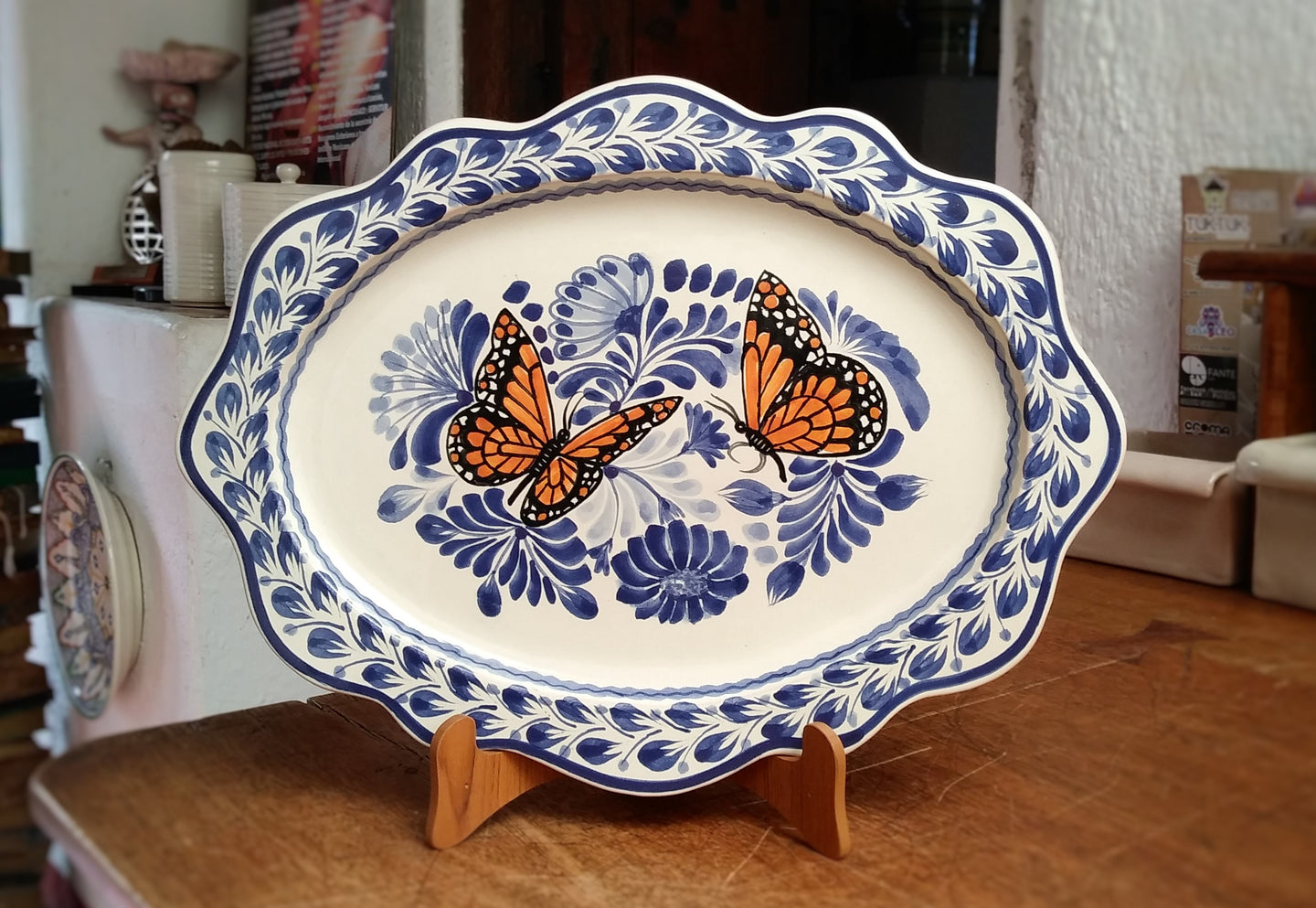 Butterfly Tray Cut Flat Platter 15*11