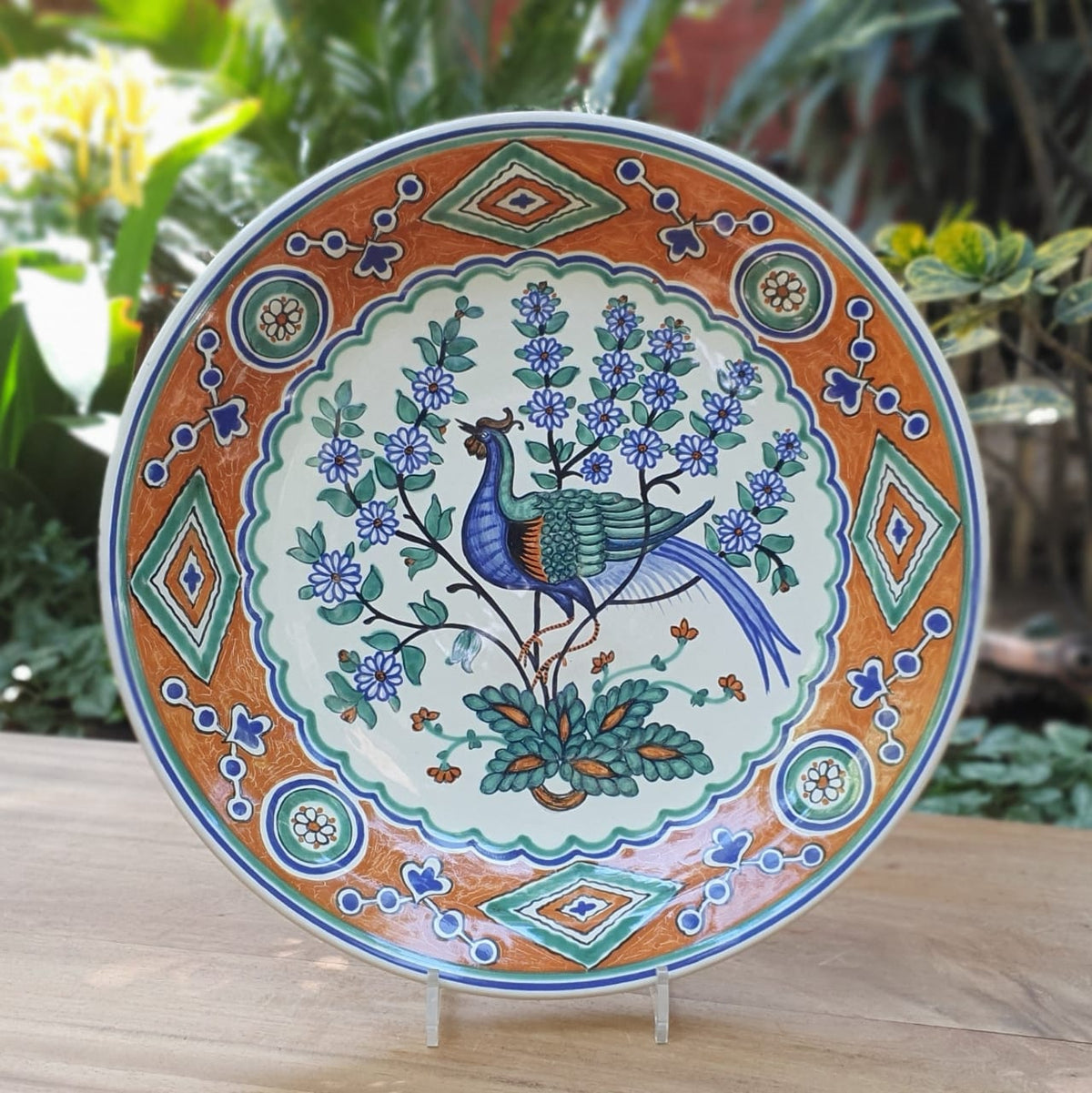 Decorative Platters Peacock Pattern MultiColors