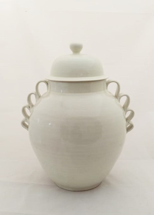 Decorative Vase Large Gto Jar 16.5" H White