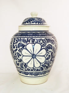 Decorative Vase Flower Pattern Blue and White
