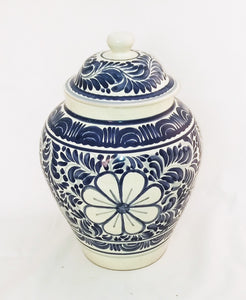 Decorative Vase Flower Pattern Blue and White