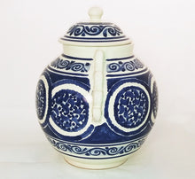 Decorative Vase Morisco Pattern Gto Jar 16.5" H Blue and White