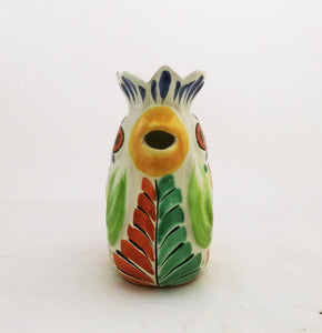 Rooster Creamer Pitcher 10 Oz Green-Terracota Colors