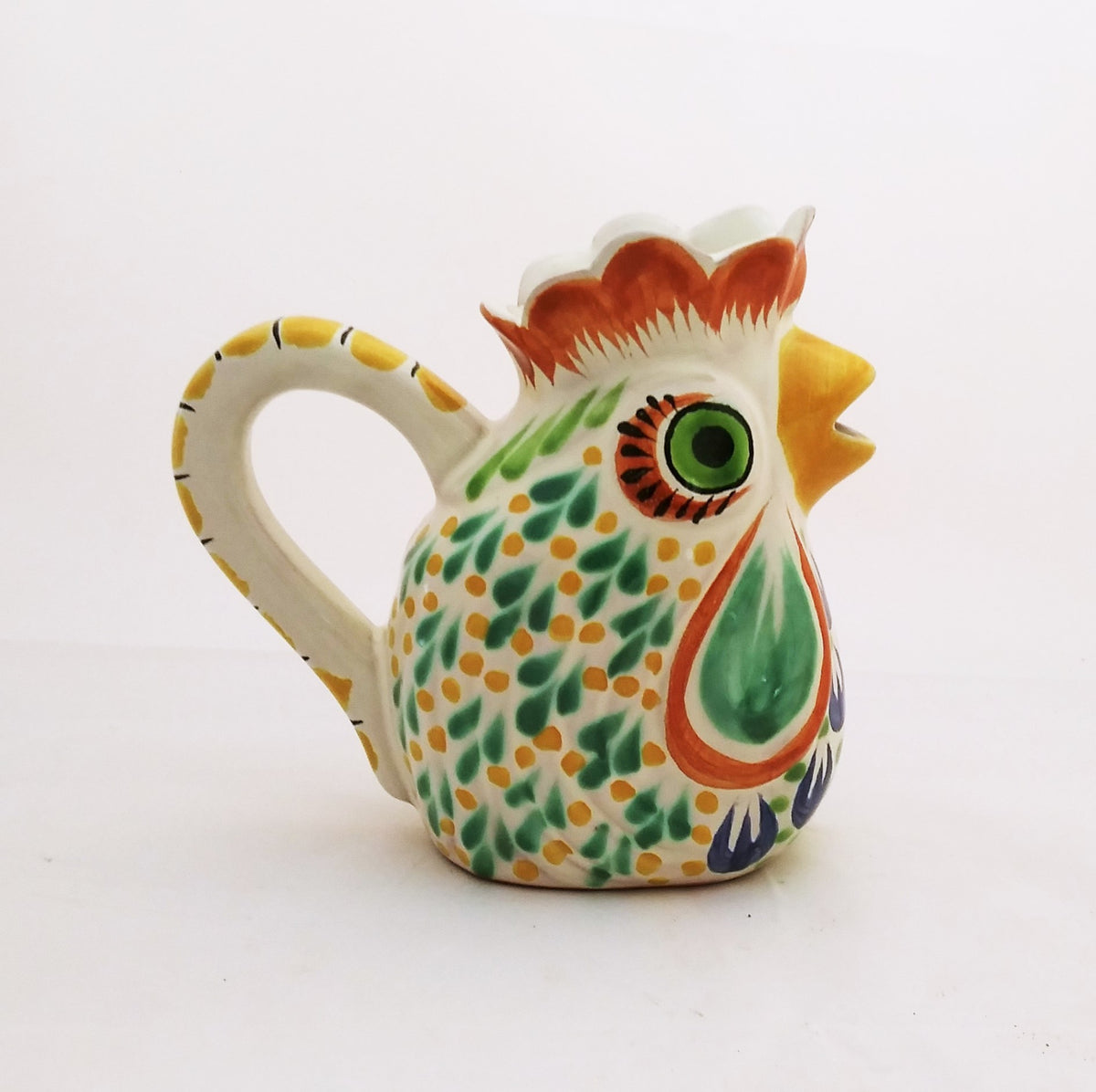 Jarra Rooster Creamer 10 Oz Colores Verde-Azul 