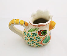 Rooster Creamer Pitcher 10 Oz Green-Blue Colors