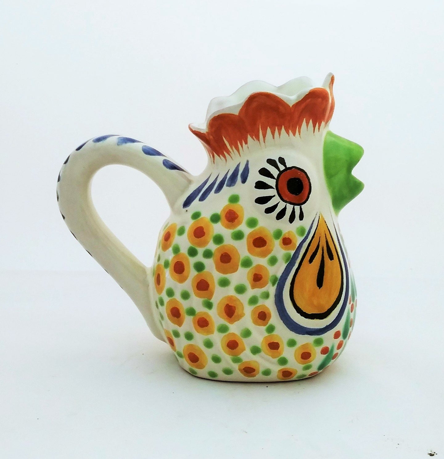 Rooster Creamer Pitcher 10 Oz MultiColors