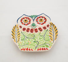 Owl Dish Plate Green-Yellow Colors