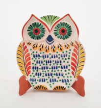 Owl Snack Dish Plate 8 x 7 inches Blue-Yellow Colors