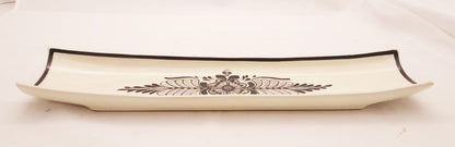 Flower Canoe Snack Dish 17.7 in L Black and White