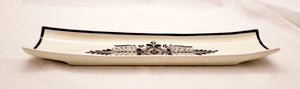 Flower Canoe Snack Dish 17.7 in L Black and White