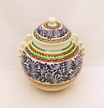 Decorative Vase w/Lid 9" H Multi-colors