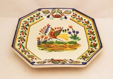 Bird Octagonal Dinner Plate 9.8*9.8" MultiColors - Mexican Pottery by Gorky Gonzalez