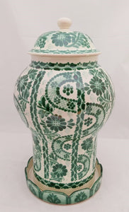 Decorative Vase Olan Green and White Colors