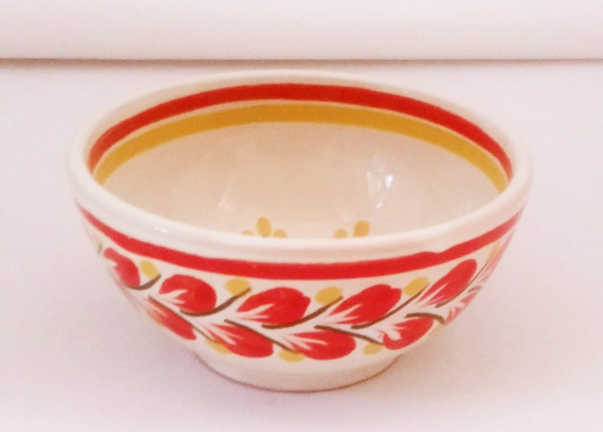 Flower Bowl 4.9" D Red Colors