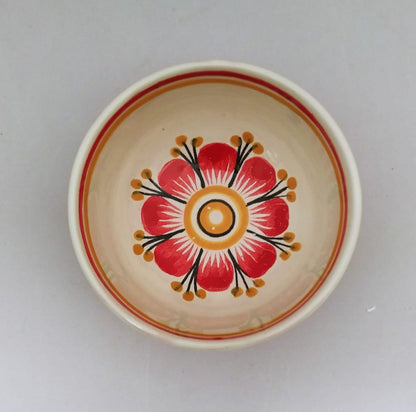 Flower Bowl 4.9" D Red Colors