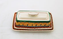 Butter Dish Orange-Green Colors - Mexican Pottery by Gorky Gonzalez