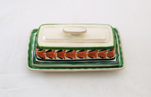 Butter Dish Terracota-Green Colors - Mexican Pottery by Gorky Gonzalez