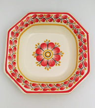 Flower Octagonal Bowl 9.8*9.8" Red Colors