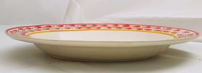 Flower Decorative / Serving Oval Platter 15.6*11.8" Red Colors