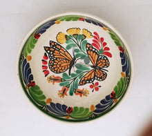Butterfly Cereal Bowl 16.9 Oz Blue-Green-Orange-Black Colors - Mexican Pottery by Gorky Gonzalez