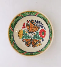 Butterfly Cereal Bowl 16.9 Oz Green-Orange-Black Colors - Mexican Pottery by Gorky Gonzalez