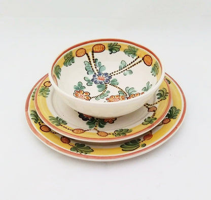 Margarita Set Dish (3 Pieces) Yellow-Green Colors (One Service)