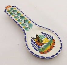 Bird Round Spoon Rest 3.7*9.1" MultiColors - Mexican Pottery by Gorky Gonzalez