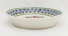 Butterfly Deep Round Platter 13.8" D Blue-Yellow-Orange Colors - Mexican Pottery by Gorky Gonzalez