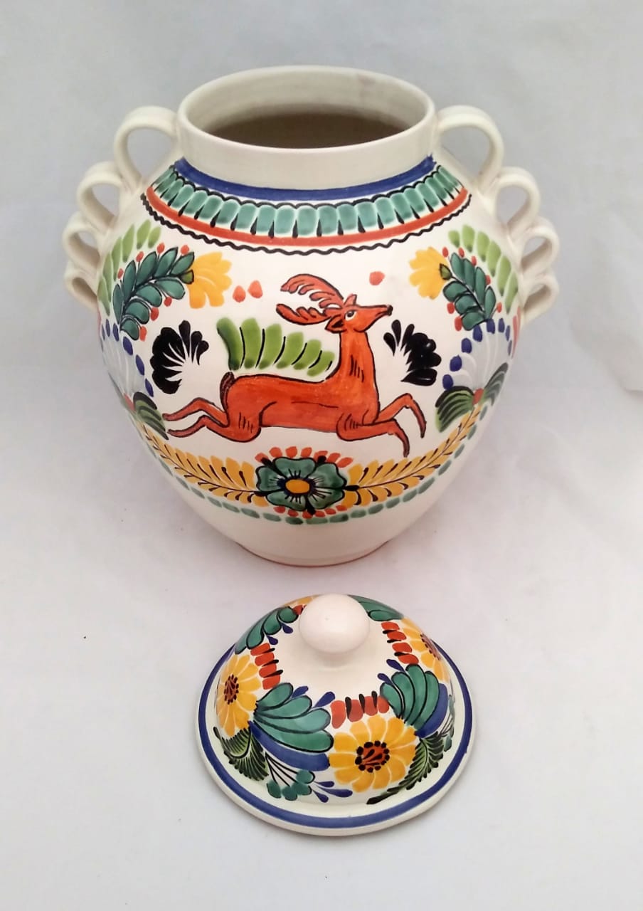 Deer Decorative Vase Large Gto Jar 16.5" H Traditional MultiColors