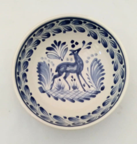 Deer Cereal/Soup Bowl 16.9 Oz Blue and White