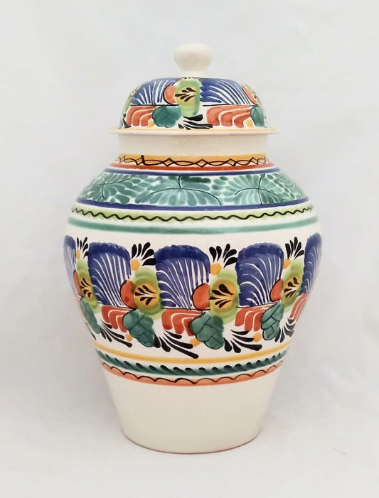Decorative Vase w/Lid Traditional MultiColors