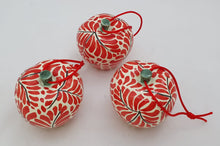 Ornament Apple 3D figure 3 in D x 3 in H Set of 3 Red Colors