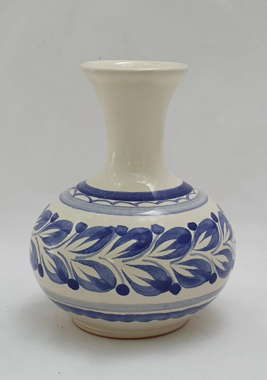 Mini florero de flores de 4,3" de altura, colores azules 
