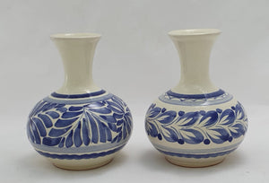 Flower Mini Vase  4.3" Height Set (2 pieces) Blue