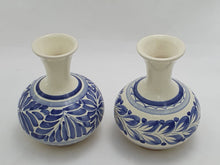 Flower Mini Vase  4.3" Height Set (2 pieces) Blue
