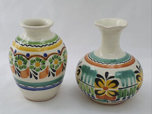 Flower Mini Vase Set (2 pieces) Green-Yellow