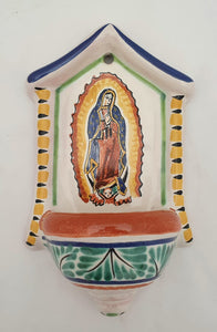 Lady of Guadalupe Holy Water Fountain 8" H x 5" W MultiColors I
