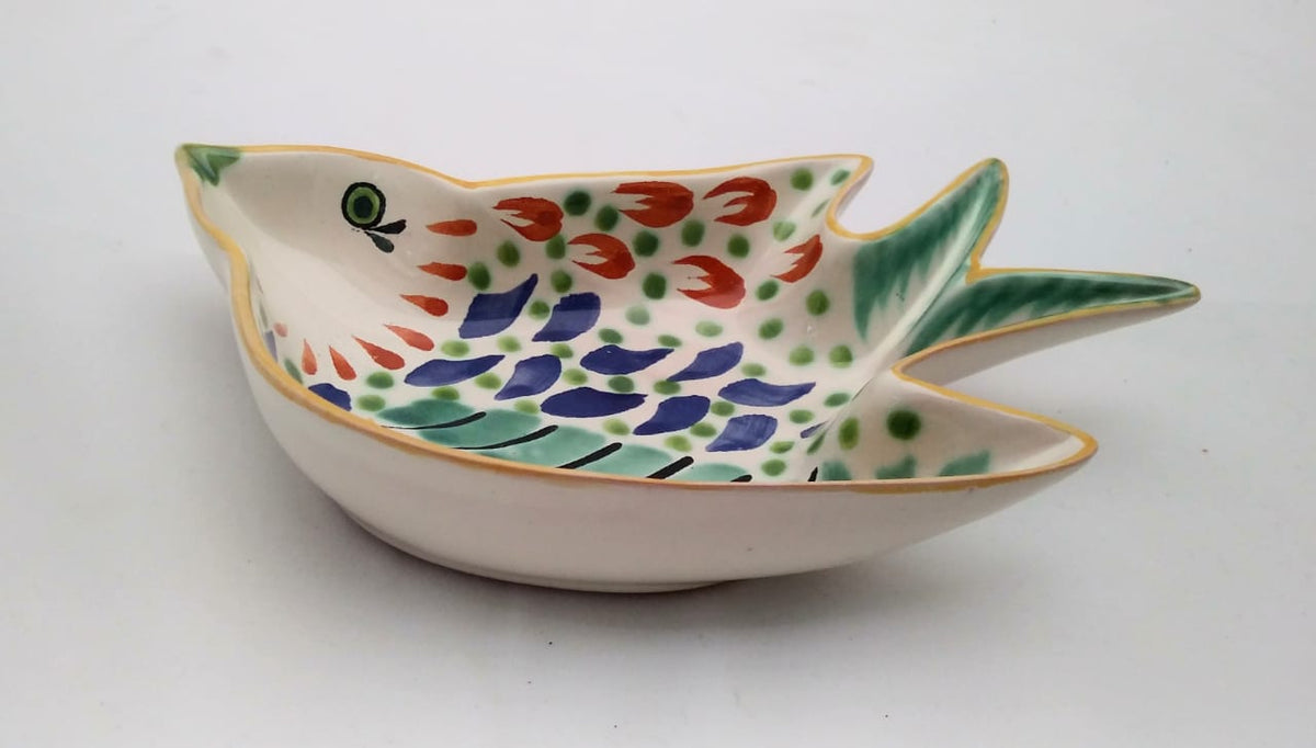 Bird Small Swallow Dish 6.1 X 4.1" MultiColors - Mexican Pottery by Gorky Gonzalez