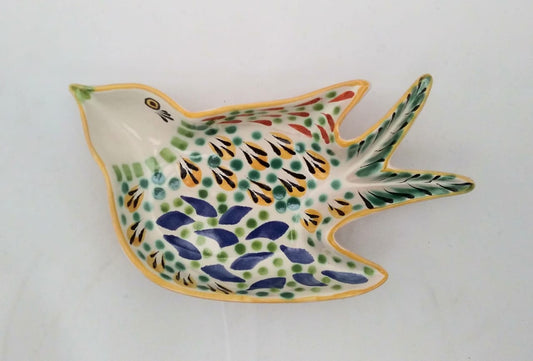 Bird Small Swallow Dish 6.1 X 4.1" MultiColors - Mexican Pottery by Gorky Gonzalez