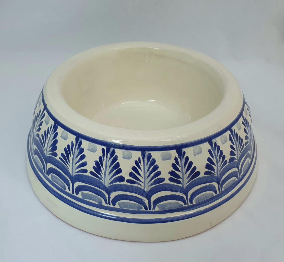 Dog Bowl Blue and White