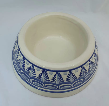 Dog Bowl Blue and White