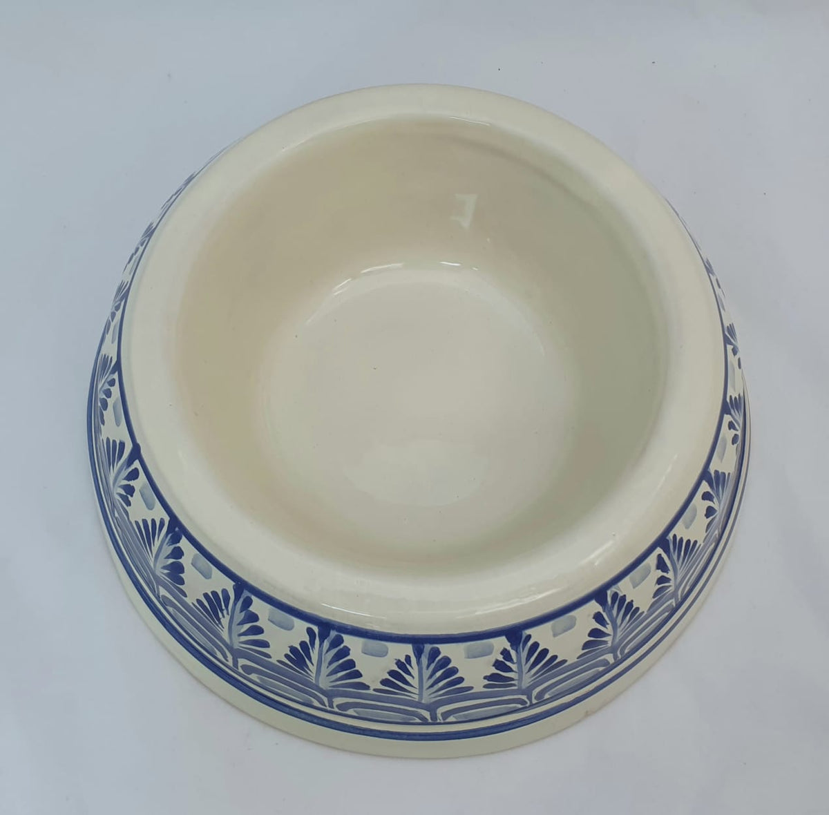 Dog Bowl Blue and White