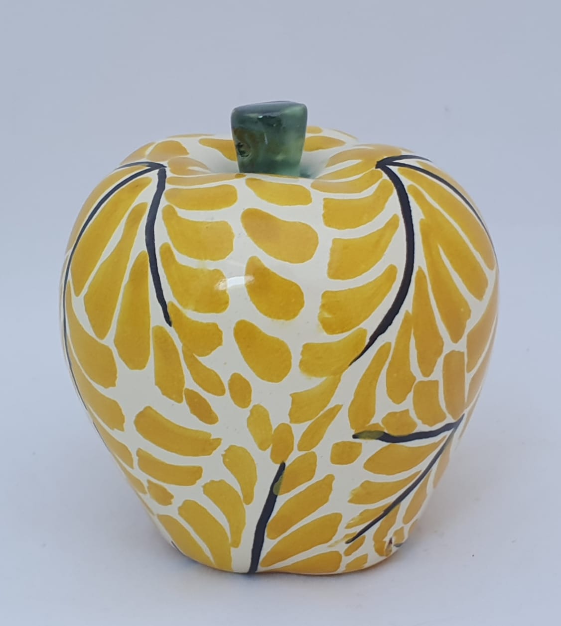 Ornament Apple 3D figure 3 in D x 3 in H Yellow Colors