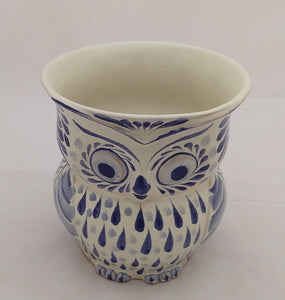 Owl Flower Pot 5.5" Height Blue
