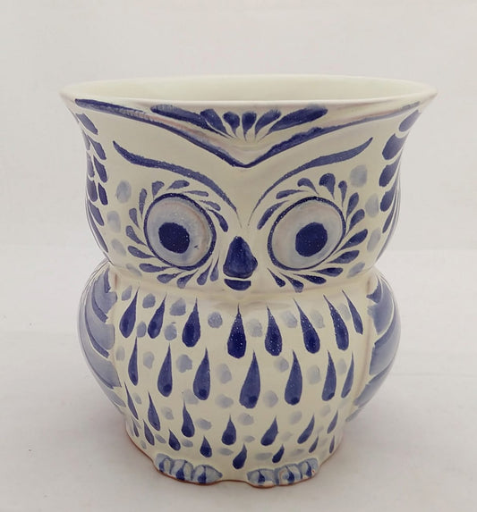 Owl Flower Pot 5.5" Height Blue