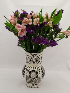 Owl Flower Vase 7.5" H Black