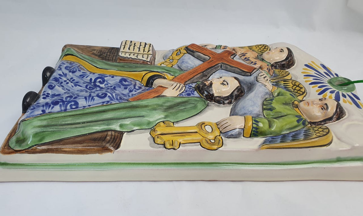Retablo de San Pedro 13.4 X 8.7" Multicolores 