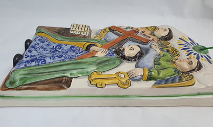 Retablo de San Pedro 13.4 X 8.7" Multicolores 