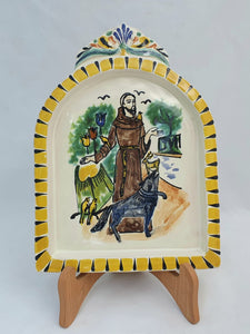 Saint Francis AltarPiece 8.9" Height Yellow-Terracota Colors